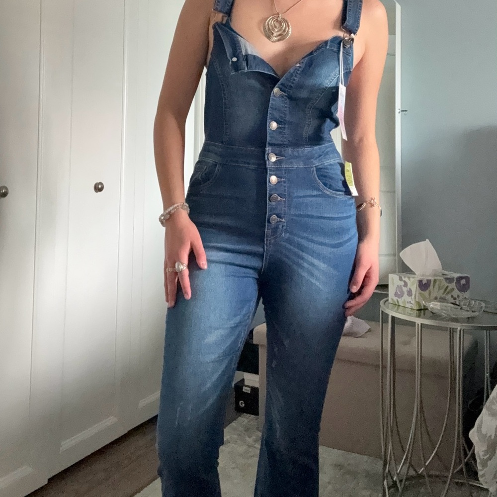 Wax Jean Denim Overalls Jumpsuit - Medium